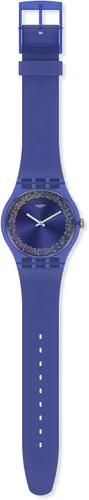 Swatch - Reloj de cuarzo para hombre con correa de silicona, color morado, 20 (Modelo SUOV106)