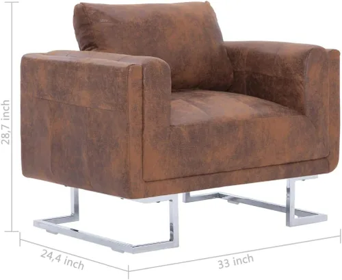 Miniatura 2 de Cómoda y duradera: silla de estilo moderno, sillón de respaldo alto, adecuado para sala de estar, dormitorio, sillón de cubo de club, piel sintética
