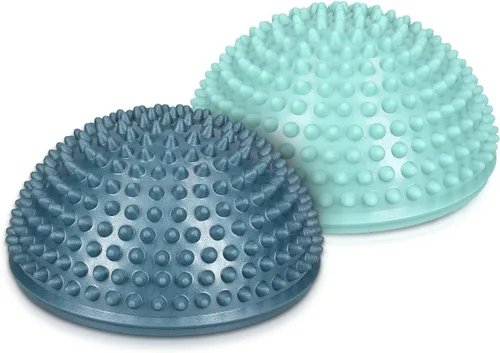 Miniatura 5 de Navaris 2 cápsulas de equilibrio Hedgehog – Juego de 2 cúpulas de fitness puntiagudas para deportes, masaje de pies, entrenamiento de estabilidad