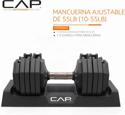 Miniatura 2 de CAP ADJUSTABELL - Juego de mancuernas ajustables de selección rápida de primera calidad para entrenamiento de fuerza, individuales y pares, 12.5