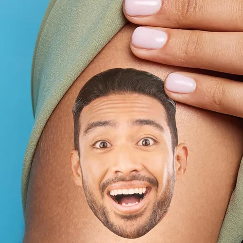Big Dot of Happiness Cara divertida con fotos personalizadas, recuerdos de fiesta, tatuajes temporales divertidos para la cara, juego de 12