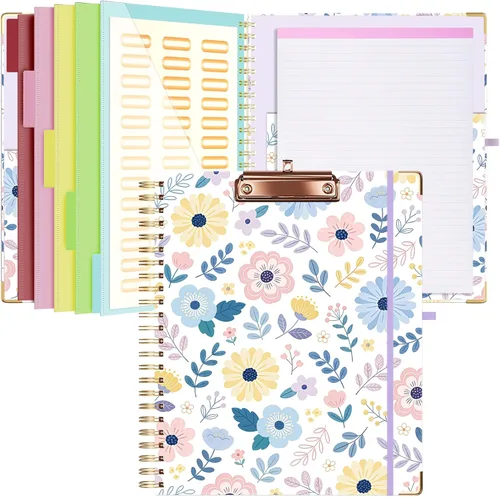 Miniatura 17 de Ospelelf Folio portapapeles con bloc de notas para tamaño carta, carpeta portapapeles con almacenamiento, 5 carpetas con 10 bolsillos, cierre Tarot