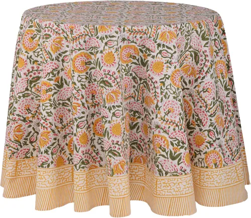Miniatura 79 de ATOSII Mantel 100% algodón, Amara, floral, hecho a mano, rectangular, de lino, para cocina, comedor, fiestas, bodas, exteriores, picnics, Pascua