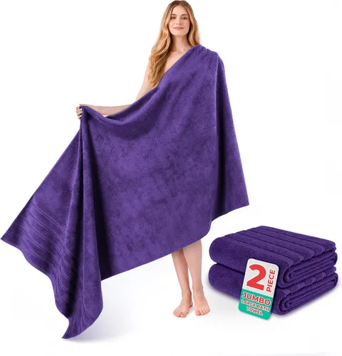 Miniatura 152 de American Soft Linen Toallas de baño jumbo grandes de 35 x 70 pulgadas, 600 GSM, 100% algodón, sábanas de baño turcas, toallas de baño de lujo