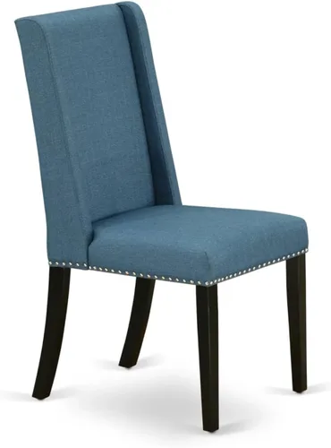 Miniatura 8 de East West Furniture ANFL3-ABK-21 - Juego de mesa de comedor moderno de 3 piezas que contiene una mesa de cocina redonda con pedestal y 2 sillas
