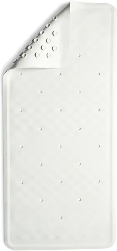 Medline Tapete de baño de goma de 13.4 x 29 pulgadas, tapete de ducha antideslizante con ventosas, goma natural pesada con protección Microban,