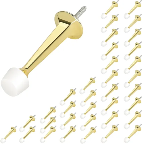 Miniatura 26 de HOMOTEK - Paquete de 12 topes de puerta rígidos sólidos resistentes con punta de goma suave, tope de puerta de zinc fundido para proteger la pared