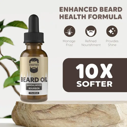 Miniatura 3 de Crafted Beards Acondicionador de aceite de barba para barba – Deja tu barba sintiéndose increíble – Todos los ingredientes naturales – Sin residuos