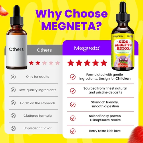 Miniatura 5 de Desintoxicación de zeolita para niños Apoyo neuroinmunológico y de triple acción con zeolita clinoptilolita, clorella y metilo B12 Vitaminas A