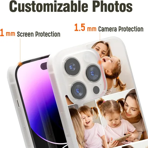 Miniatura 4 de Fundas de teléfono con collage de fotos, funda protectora de silicona para niñas, niños, mujeres, parejas, amigos, para iPhone 11, 12, 13, 14, 15