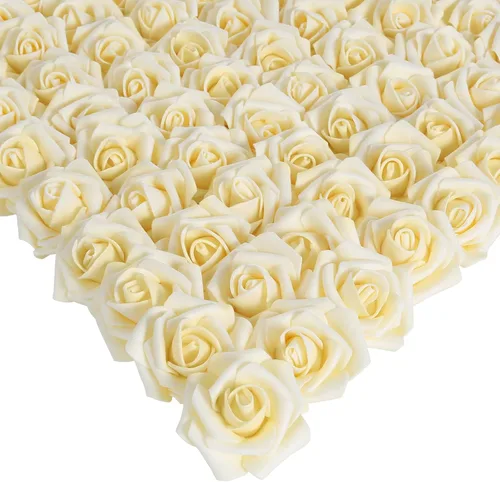 Miniatura 35 de Rosas artificiales, 200 piezas de cabezas de flores de rosas artificiales para manualidades, rosas de espuma de 1.97 pulgadas, cabezas de rosas Rosa