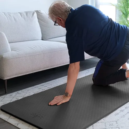 Miniatura 2 de Hatha Yoga - Tapete de yoga de 4/5 pulgadas de elastómero termoplástico, tapetes de fitness y ejercicio de gran tamaño 72 pulgadas de largo x 32