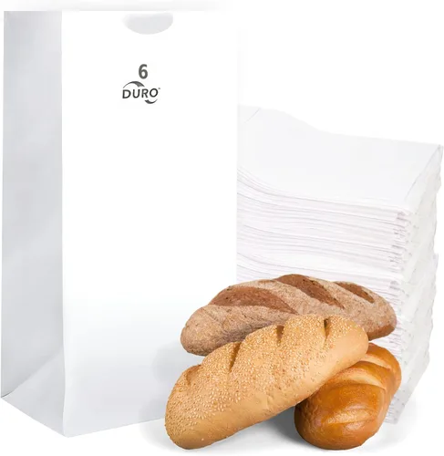 Miniatura 14 de Duro 4# Bolsas de almuerzo de papel blanco de 100 unidades, bolsas de papel desechables a granel, pequeñas SOS para palomitas de maíz, dulces