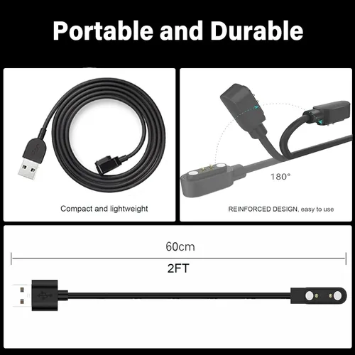 Miniatura 6 de Compatible con cargador de reloj inteligente ROHS, cable de carga USB magnético de 25.0 ft para relojes inteligentes con certificación ROHS/CE