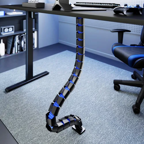 Miniatura 8 de ARES WING Columna de gestión de cables para debajo del escritorio, organización magnética de cables de vértebras para escritorio de pie, organizador