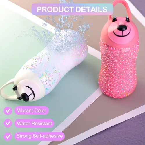 Miniatura 4 de 36 hojas de papel adhesivo holográfico transparente, láminas laminadas holográficas autoadhesivas, láminas laminadas de película con purpurina