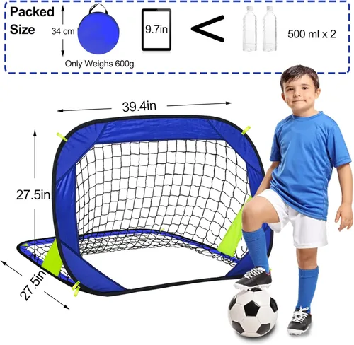 Miniatura 4 de EVERRUSH Porterías de Fútbol Desplegables con Redes para Patio Trasero Playa Entrenamiento de Fútbol Mini Portátil Plegable Ligera