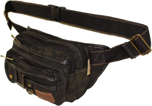Miniatura 6 de Riñonera al aire libre Riñonera de lona Denim 5XL Cinturón de cintura para hombres y mujeres Bolsa de cadera, negro 1106L, Extragrande, Riñonera