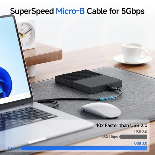 Miniatura 3 de Cable Matters cable USB 3.0 tipo A a Micro-B de máxima velocidad, Negro 6 patas