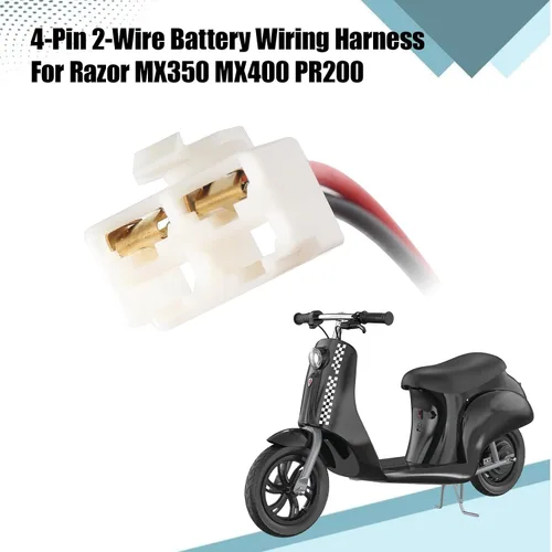 Miniatura 3 de Enchufe de arnés de cable de batería de 4 agujeros para Razor PR200 MX350 MX400 Razor Ground Force y Dirt Quad Dune Buggy reemplazo del arnés