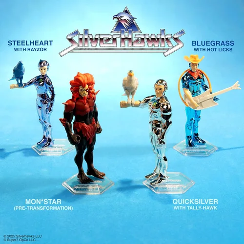 Miniatura 6 de Super7 SilverHawks Bluegrass (Versión de juguete) Figura de reacción - Figura de acción de SilverHawks de 3.75" con accesorio, coleccionables