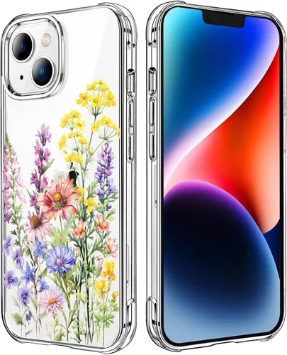Miniatura 97 de Funda transparente de girasol compatible con iPhone SE 2022 SE 2020 7 8, funda trasera floral para niñas y mujeres, funda protectora transparente