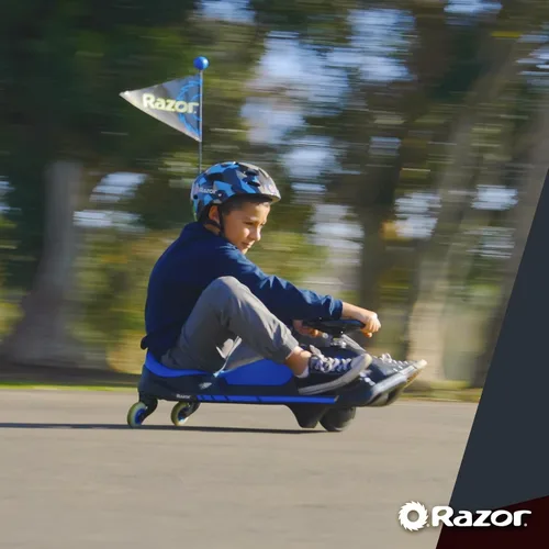 Miniatura 9 de Razor Crazy Cart Shift - Go Kart eléctrico para niños de 6 años en adelante - Sistema de deriva de 12 V, interruptor de velocidad alta/baja, deriva