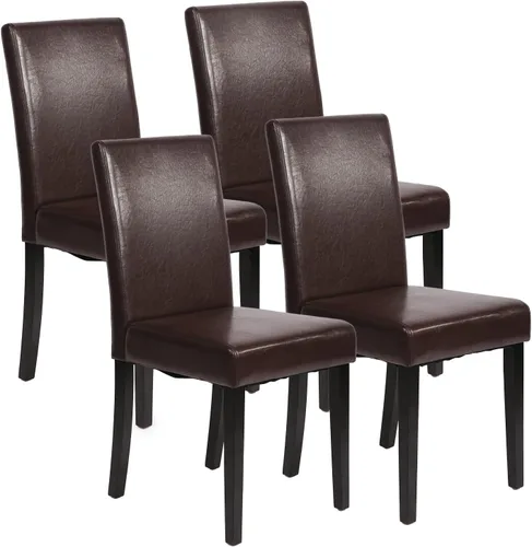 Miniatura 10 de PayLessHere Juego de 4 sillas de comedor de diseño elegante y moderno, tapizadas de tela, color beige