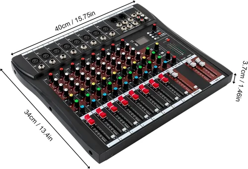 Miniatura 4 de Consola de mezcla de 8 canales Mezclador de audio Bluetooth Studio Mezclador de audio Consola de mezcla de sonido Sistema de escritorio Interfaz