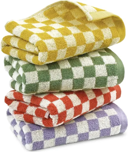 Jacquotha Paquete de 4 toallas de mano para baño, algodón suave y absorbente para cara, spa, baño, gimnasio, cocina, juego de toallas de mano 4
