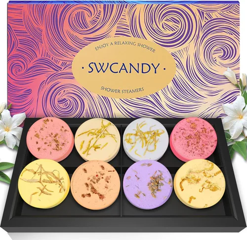 SWCANDY - Vapores de ducha para aromaterapia, paquete de 8 regalos para mamá, esposa, hija, abuela, mujeres, hermanas y adolescentes, aceites