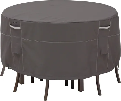 Classic Accessories Ravenna - Funda resistente al agua para juego de mesa redonda de patio de 60 pulgadas y sillas