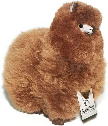 Miniatura 10 de Alpaca Animal de Peluche – 9 pulgadas. Linda Alpaca de Peluche Suave y Abrazable, Juguete de Alpaca de Peluche Hecho a Mano con Pelo Natural de Beige