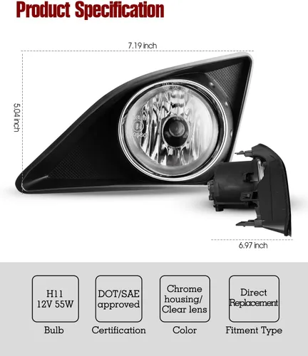 Miniatura 6 de Luces antiniebla para Toyota Corolla 2009-2010 Asamblea de luz antiniebla 2 unids OEM reemplazo niebla lámparas