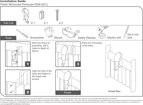 Miniatura 7 de Swing Set Stuff Inc. Kit combinado monocular con adhesivo SSS Logo Verde