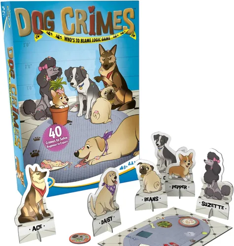 ThinkFun Dog Crimes Juego de Lógica – Rompecabezas Atractivo para Niños y Adultos | Divertido Tema de Detective | Desarrollador de Habilidades de