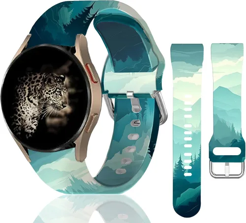 Correas deportivas de silicona de 0.787 in compatibles con Galaxy Watch 6/Watch 5/Galaxy Watch 4 1.575 in 1.732 in/Classic 1.654 in 1.811 in/Watch 3