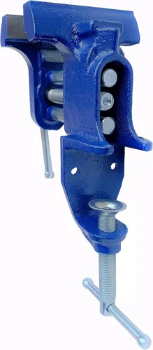 Miniatura 7 de Rolin Vise Abrazadera de trabajo de madera Herramientas ligeras de 3 pulgadas Pequeño tornillo de banco de mesa de tornillo de banco azul