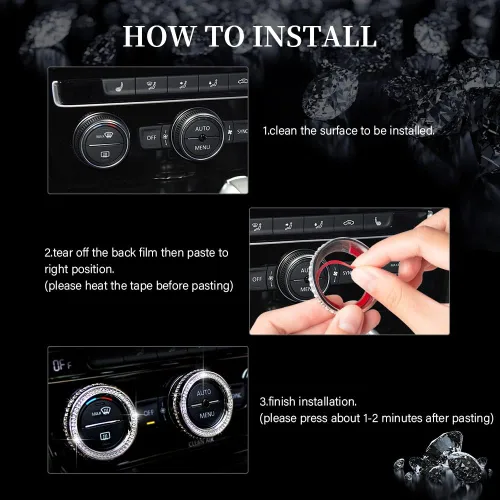 Miniatura 6 de LECART Accesorios de Coche Brillantes Compatibles con Volkswagen Arteon Atlas Passat Tiguan Golf CC Cubiertas de Maneta de Aire Acondicionado