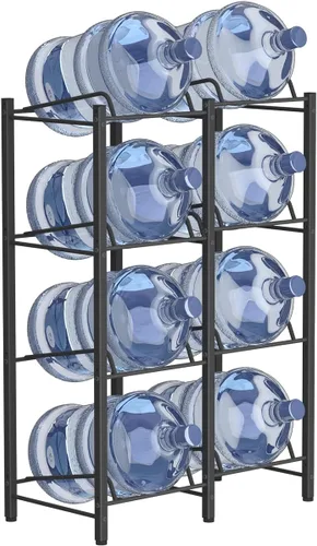 mocomax Soporte para jarra de agua de 5 galones, soporte desmontable para botella de agua de 8 botellas, soporte para jarra de agua de 4 niveles,