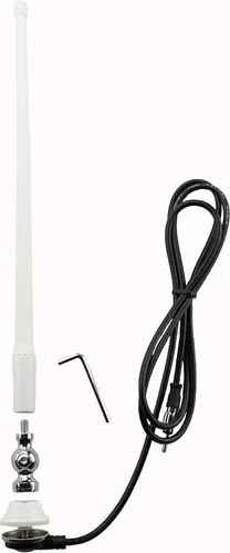Miniatura 2 de AntennaMastsRus - Kit de antena AM-FM de goma blanca marina de 15 pulgadas para tu ATV, barco, cámper, Go Kart, autocaravana, pontón, RV, velero