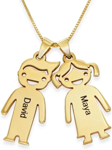 Collar con colgante de amuleto grabado hecho a mano para niño o niña - Amuletos personalizados hechos a medida para niños - Regalo de joyería