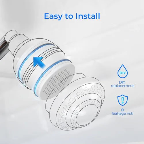 Miniatura 5 de Waterdrop WHR-140 - Filtro de ducha de repuesto para Culligan® WHR-140, WSH-C125, ISH-100, HSH-C135, filtro de agua para cabezal de ducha
