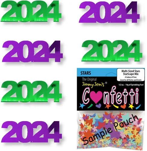 Miniatura 13 de Confetti Year 2024 Negro, Azul Royal Combo - 2 bolsas de media onza (1 oz)