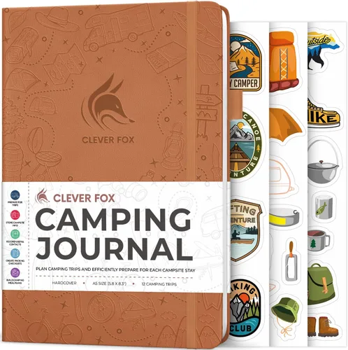 Miniatura 15 de Clever Fox Diario de Campamento – Libro de Registro de Campista y Planificador de Viajes en RV – Diario de Campamento al Aire Libre y Cuaderno
