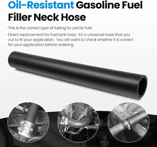 Miniatura 4 de Manguera de cuello de llenado de combustible de gasolina con 4 abrazaderas de manguera, manguera de combustible de 2 pulgadas de diámetro