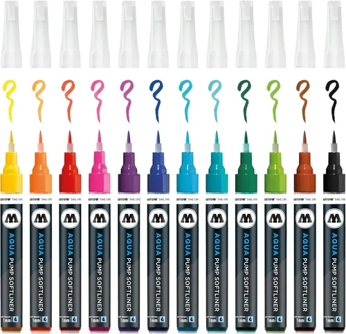 Miniatura 24 de MOLOTOW GRAFX Aqua Ink Soft Liner - Marcador de bomba de pincel, licuadora, 1 unidad (699.039)