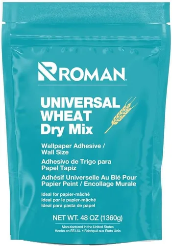 ROMAN Adhesivo universal de mezcla seca de trigo, grado premium para papel tapiz ligero y delicado, encuadernación de libros, fácil mezcla y