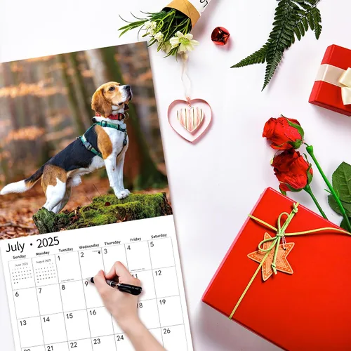 Miniatura 6 de Calendario de pared 2026, calendario 2026, noviembre de 2025 a diciembre de 2026, calendario de pared Beagles, 12 x 24 pulgadas abierto, página