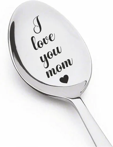 I Love You Mom - Cuchara grabada para mamá, regalo para Navidad, cumpleaños, Acción de Gracias, cucharas, idea de regalo para mujeres, regalo del